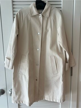 NWT Club Monaco White Denim Trench Coat, size small